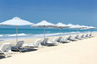 Panoramic view of chairs on the beach