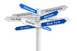 Major US Cities on a Crossroads Sign