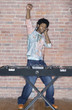 Sound man dancing to music