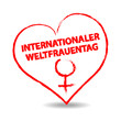 Vektor: internationaler weltfrauentag - herz internationaler weltfrauentag - herz