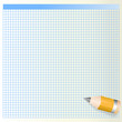 karierter zettel mit bleistift