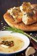 Homemade bread and dip.