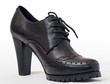 women black leather shoes