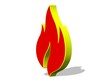 Feuer symbolisch 3D