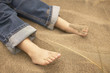 Toddler's feet in sand
