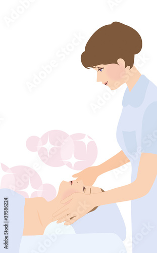 Illustration: エステをうける女性 エステをうける女性