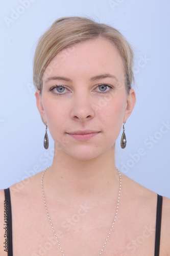 Photo: passport portrait of a young woman passport portrait of a young woman