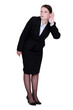 Businesswoman straining her ear
