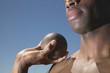 Man holding shot put