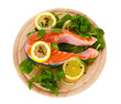 Red fish with lemon and parsley