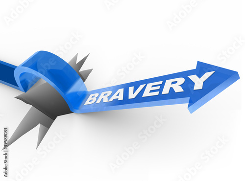 Illustration: Bravery Arrow Jumping Over Hole Courage Helps Survive Bravery Arrow Jumping Over Hole Courage Helps Survive