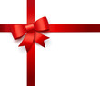 Red bow isolated on white background