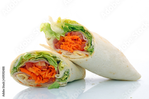 Foto: Wraps jambon gruyère salade carottes Wraps jambon gruyère salade carottes
