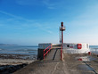 The Banjo pier, Looe, Cornwall - with shadows on sunny, winter's The Banjo pier, Looe, Cornwall - with shadows on sunny, winter's
