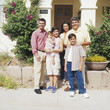 Portrait of extended family outdoors