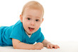 Cheerful baby boy on the blanket