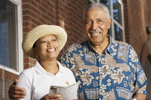 Photo: Portrait of elderly couple smiling Portrait of elderly couple smiling