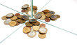 Euros and mirrors - financial concept Euros and mirrors - financial concept
