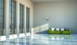 Wohndesign - Loft mit grünem Sofa