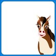 cute  horse in red frame