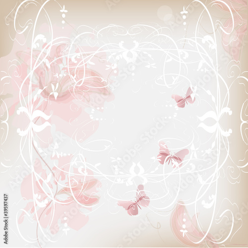 Vector: delicate floral background in pink delicate floral background in pink