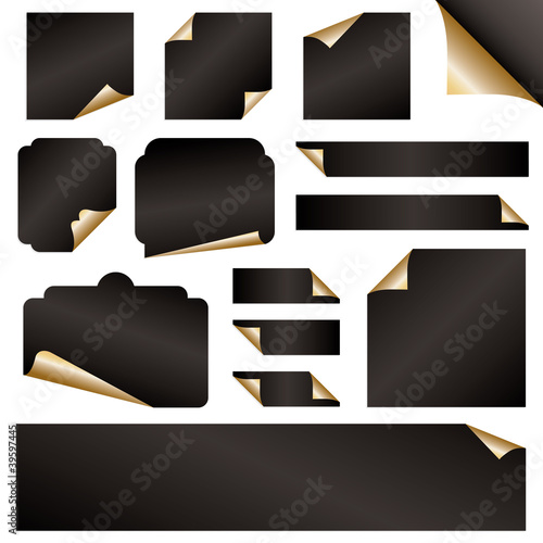 Vektor: gold paper curls gold paper curls