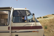 Young man driving a recreational vehicle