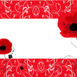 vector  floral background with red poppies