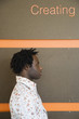 Side view of young man