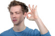 student making an okay sign