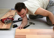 Photo: Laying of the panels by a man Laying of the panels by a man