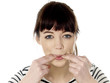 Foto: Young Woman Whistling. Model Released Young Woman Whistling. Model Released
