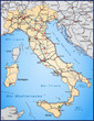 Autobahnkarte von Italien in orange