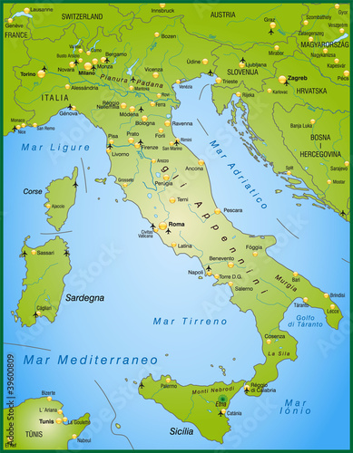 Vektor: Italienkarte Italienkarte