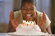 Woman celebrating her birthday