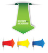 Set vector arrows in the form of paper stickers