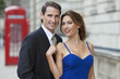 Romantic Couple by Telephone Box, London, England