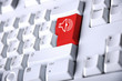 Computer keyboard with sound symbol Computer keyboard with sound symbol