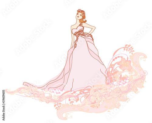 Illustration: Beautiful bride - doodle illustration Beautiful bride - doodle illustration
