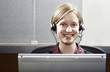 Businesswoman wearing headset
