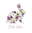 Blumenhase mit Ostergruß