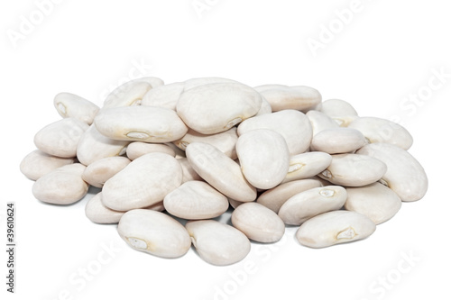 Photo: Pile Lima Bean isolated on white background. Pile Lima Bean isolated on white background.