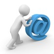 3d Männchen rollt ein email Symbol
