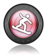 Red Industrial Style Icon "Snowboarding"