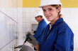 Two electrician working as team