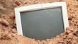hd video of old computer monitor buried