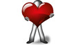 A man from steel is giving his heart away like a present