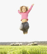 Portrait of girl jumping