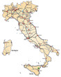 Inselkarte von Italien in orange