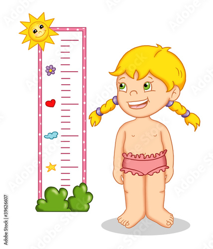 Illustration: bambina e altezza bambina e altezza